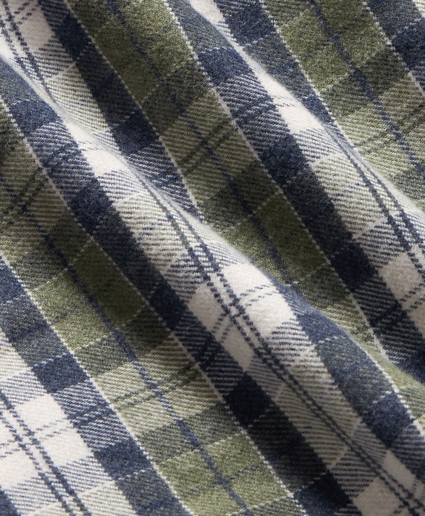 Plaid Cotton Flannel Overshirt with Flap Pockets