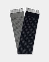 Brooks Brothers Polka Dot Wool Scarf Navy