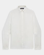Brooks Brothers Slim Fit Linen Shirt with Button Down Collar White