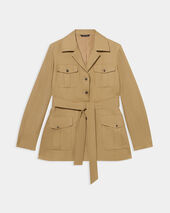 Brooks Brothers Belted Linen Safari Jacket Sand