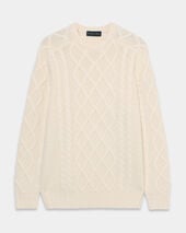 Brooks Brothers Fisherman Lambswool Crewneck Milk
