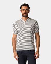 Brooks Brothers Striped Cotton-Silk-Linen Knit Polo White