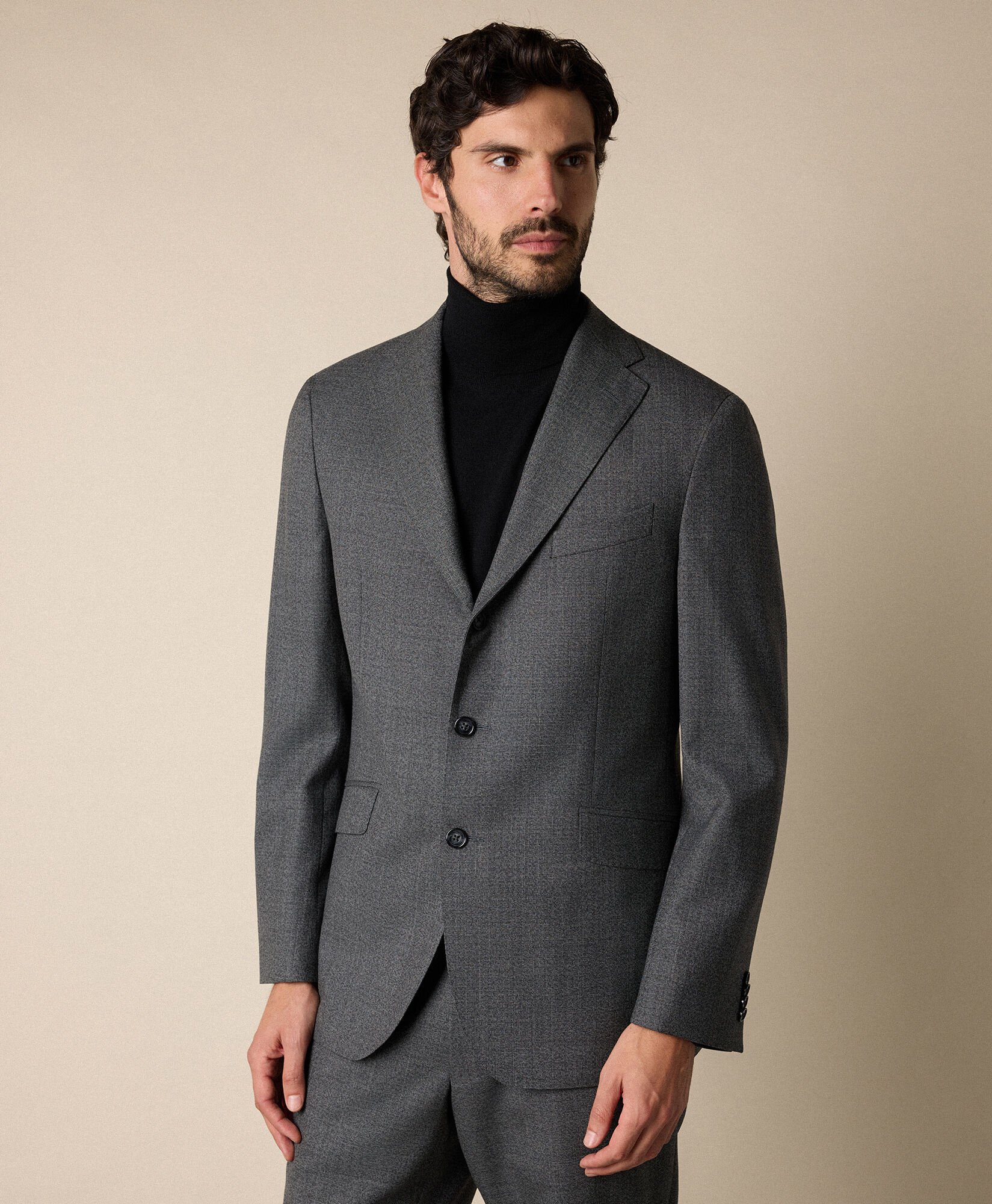 Sharkskin Wool Suit