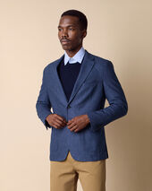 Brooks Brothers Blazer en Mezcla de Lana Melange Azul