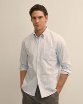 Brooks Brothers Regular Fit Oxford Friday Shirt with Button Down Collar Blue
