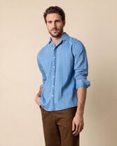 Brooks Brothers Hemd Slim Fit aus Denim mit Spread-Kragen Gebleichtes Blau