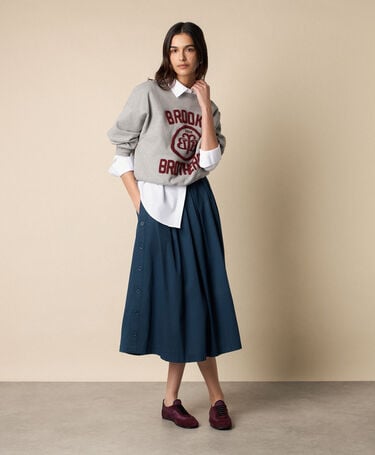Brooks Brothers Cotton Sweatshirt with Logo Grey