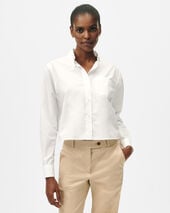 Brooks Brothers Cropped Cotton Poplin Shirt White