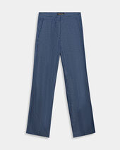 Brooks Brothers Straight Fit Cotton Linen Trousers Denim