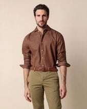 Brooks Brothers Hemd Slim Fit aus Denim-Twill mit Spread-Kragen Kakao
