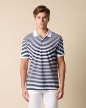 Brooks Brothers Polo en Coton à Rayures Awning Bleu Marine