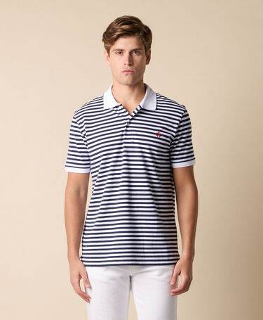 Brooks Brothers Polo in Cotone a Righe Awning Blu Marino