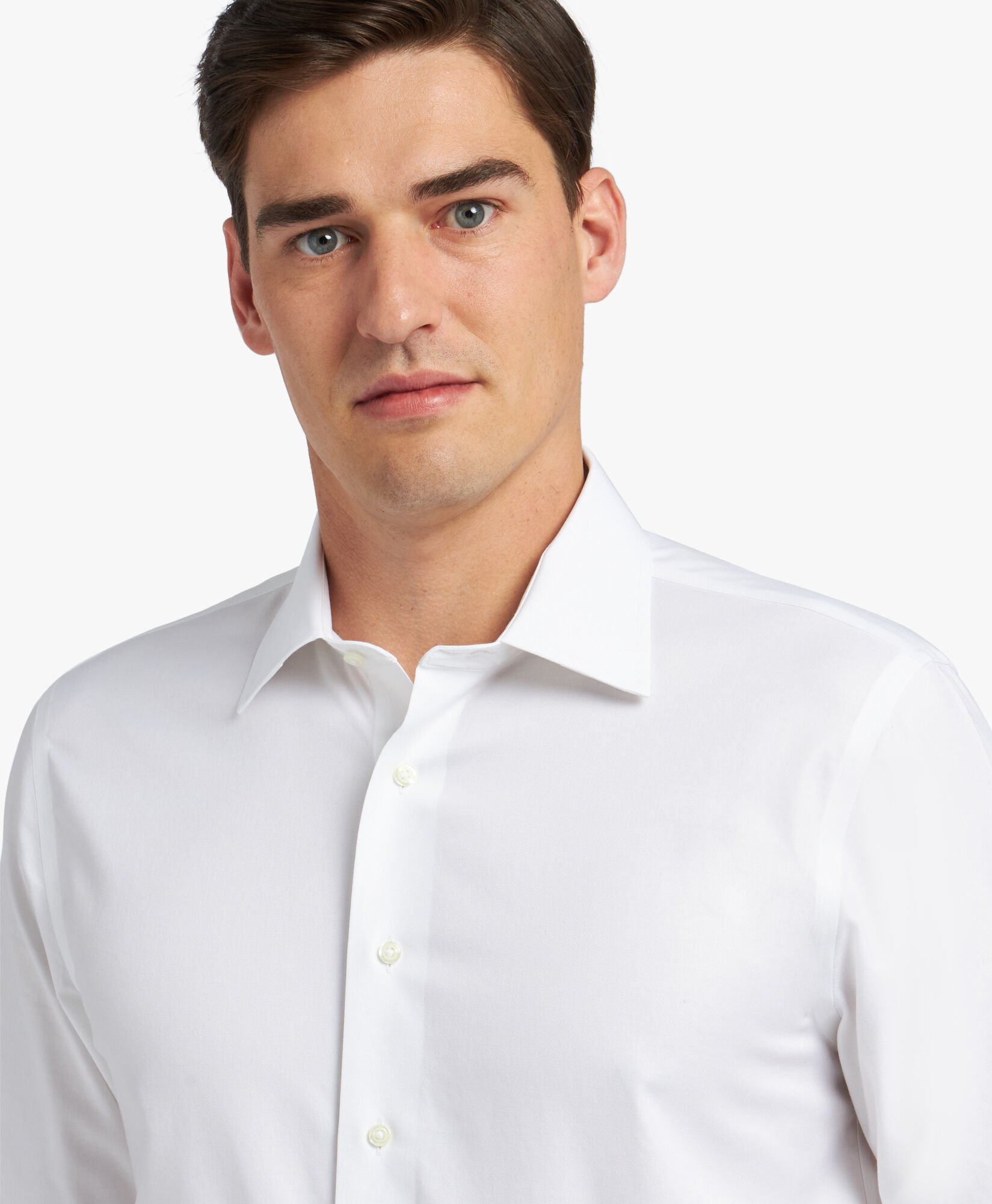 Slim Fit Non-Iron Stretch Twill Supima Shirt with Ainsley Collar