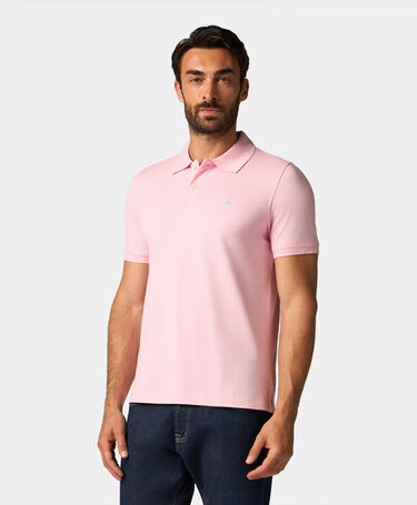 Brooks Brothers Polo Slim Fit Golden Fleece z Rozciągliwego Piké Bawełnianego Różowy