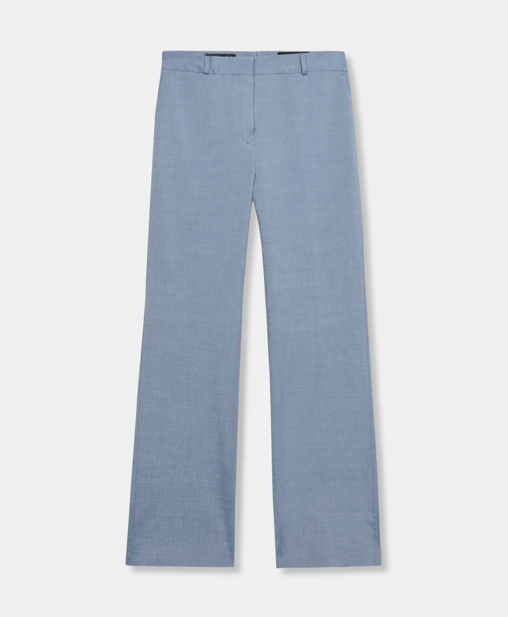 Straight Wool Blend Trousers