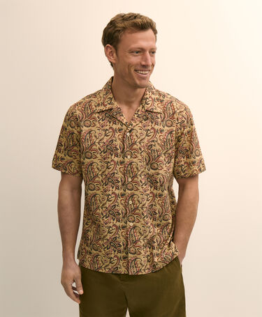 Brooks Brothers Camp-Hemd mit Block-Print-Druck Braun