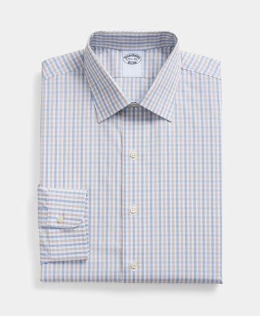 Brooks Brothers Chemise Regular Fit en coton avec col Ainsley Bleu