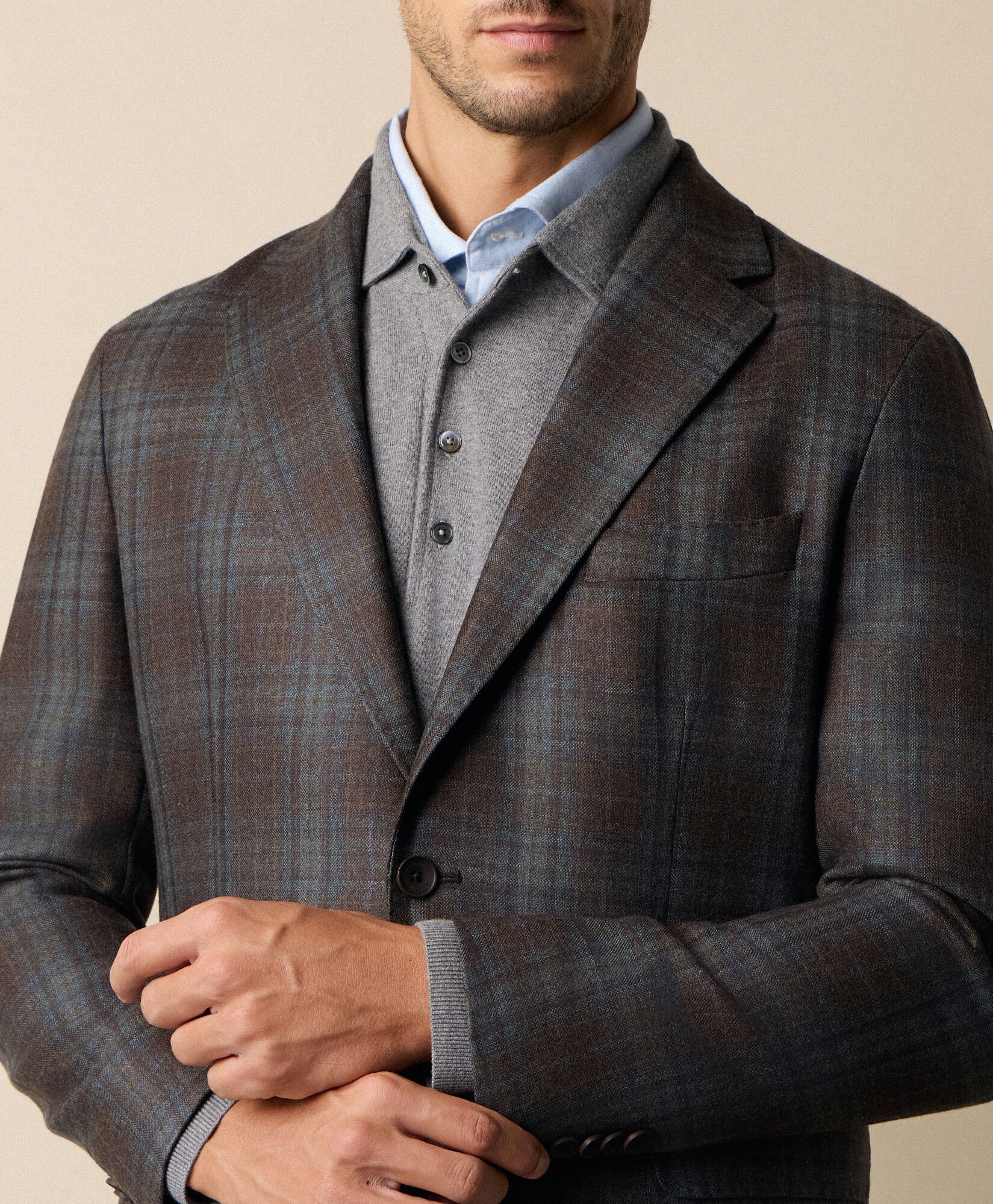 Checked Virgin Wool Blazer