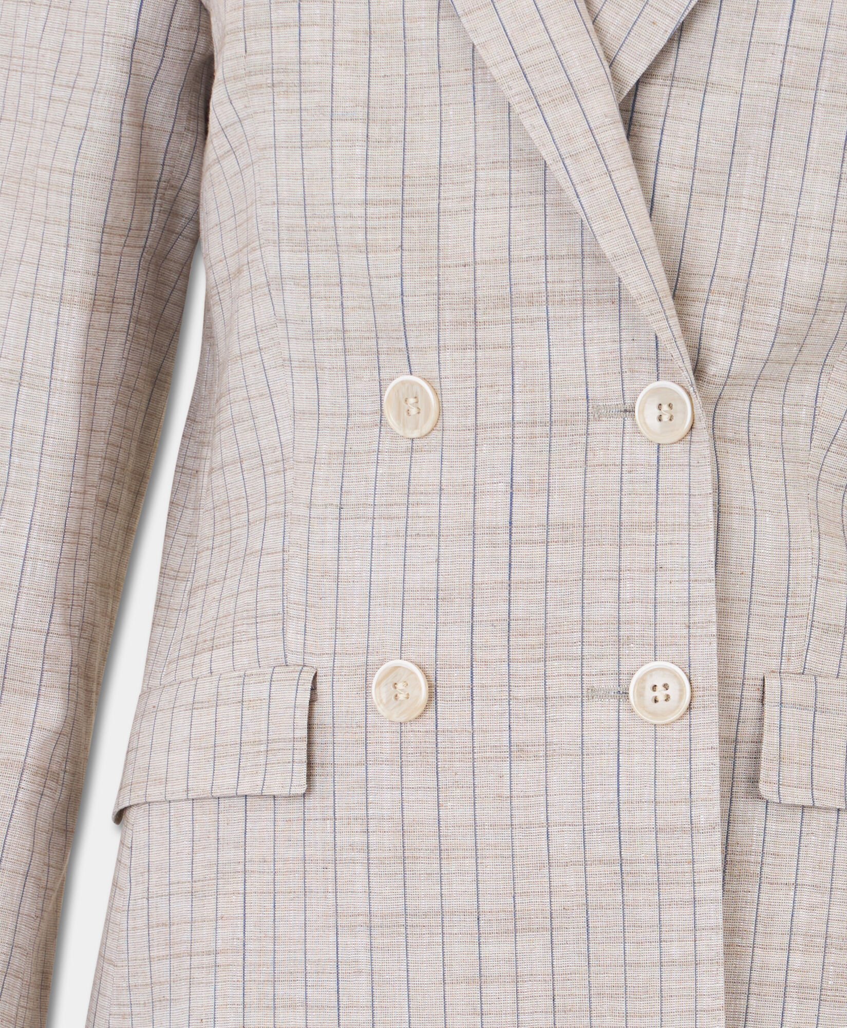Pinstripe Cotton Blend Blazer