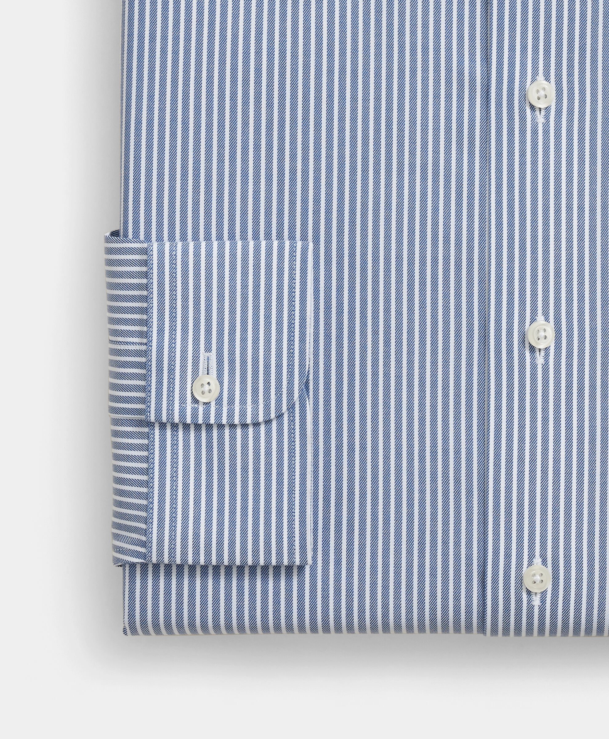 Slim Fit Non-Iron Striped Stretch Twill Shirt with Ainsley Collar