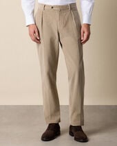 Brooks Brothers One-Pleat Cotton Corduroy Chino Taupe
