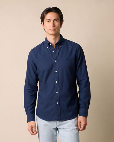 Brooks Brothers Koszula Regular Fit Oxford Non-Iron z kołnierzykiem Button Down Granatowy