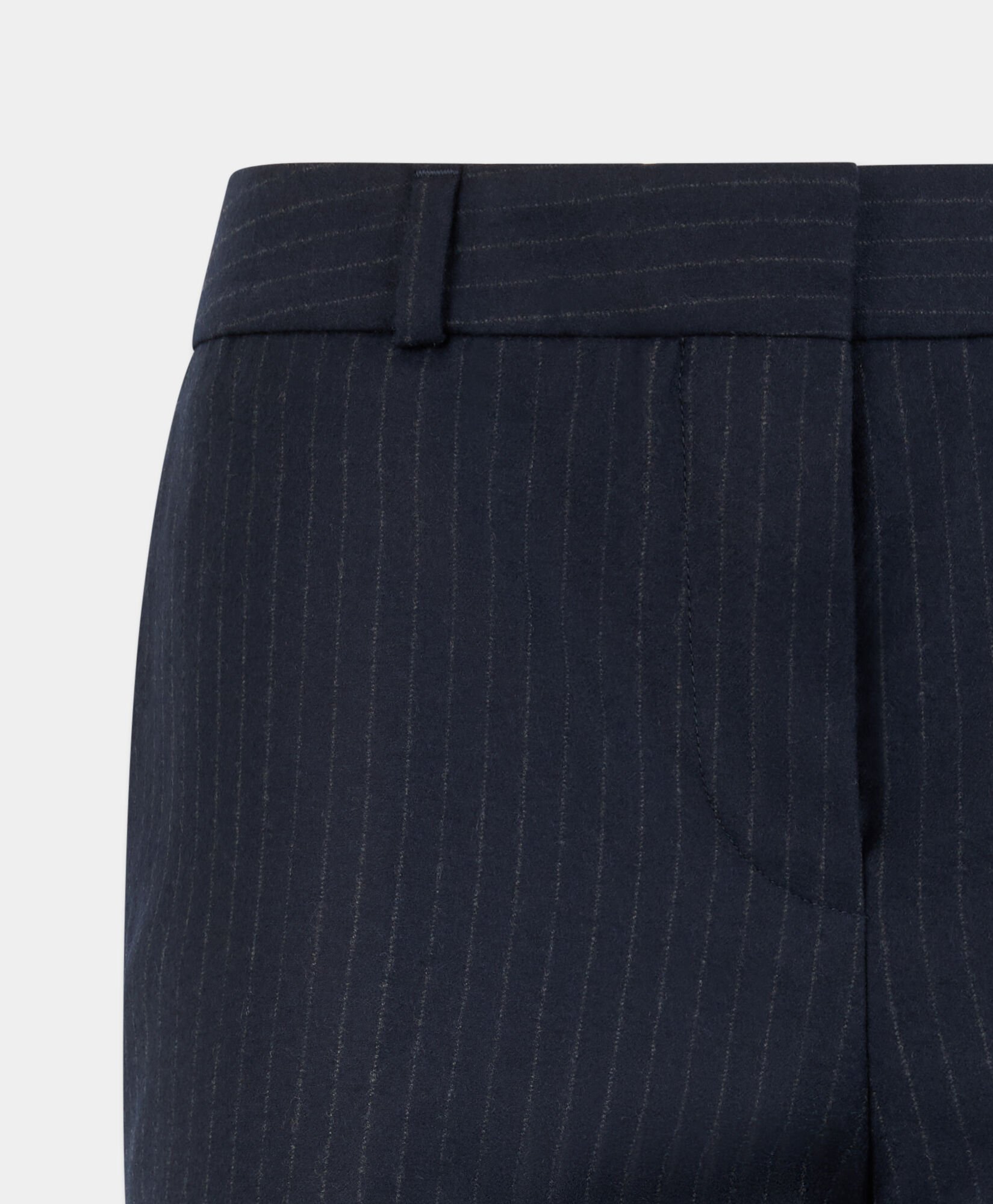 Pinstripe Cigarette Fit Virgin Wool Trousers