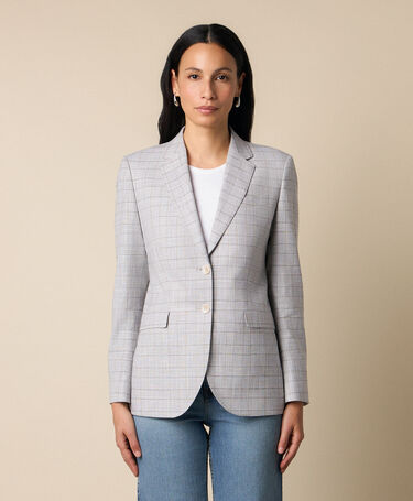 Brooks Brothers Blazer en Coton Glen Plaid Naturel