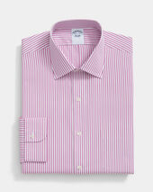 Brooks Brothers Regular Fit Striped Cotton Shirt with Ainsley Collar Light Purple
