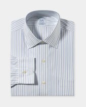 Brooks Brothers Regular Fit Non-Iron Oxford Pinpoint Shirt with Ainsley Collar Blue