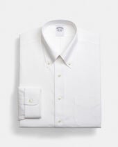 Brooks Brothers Regular Fit Non-Iron Oxford Shirt with Button Down Collar White