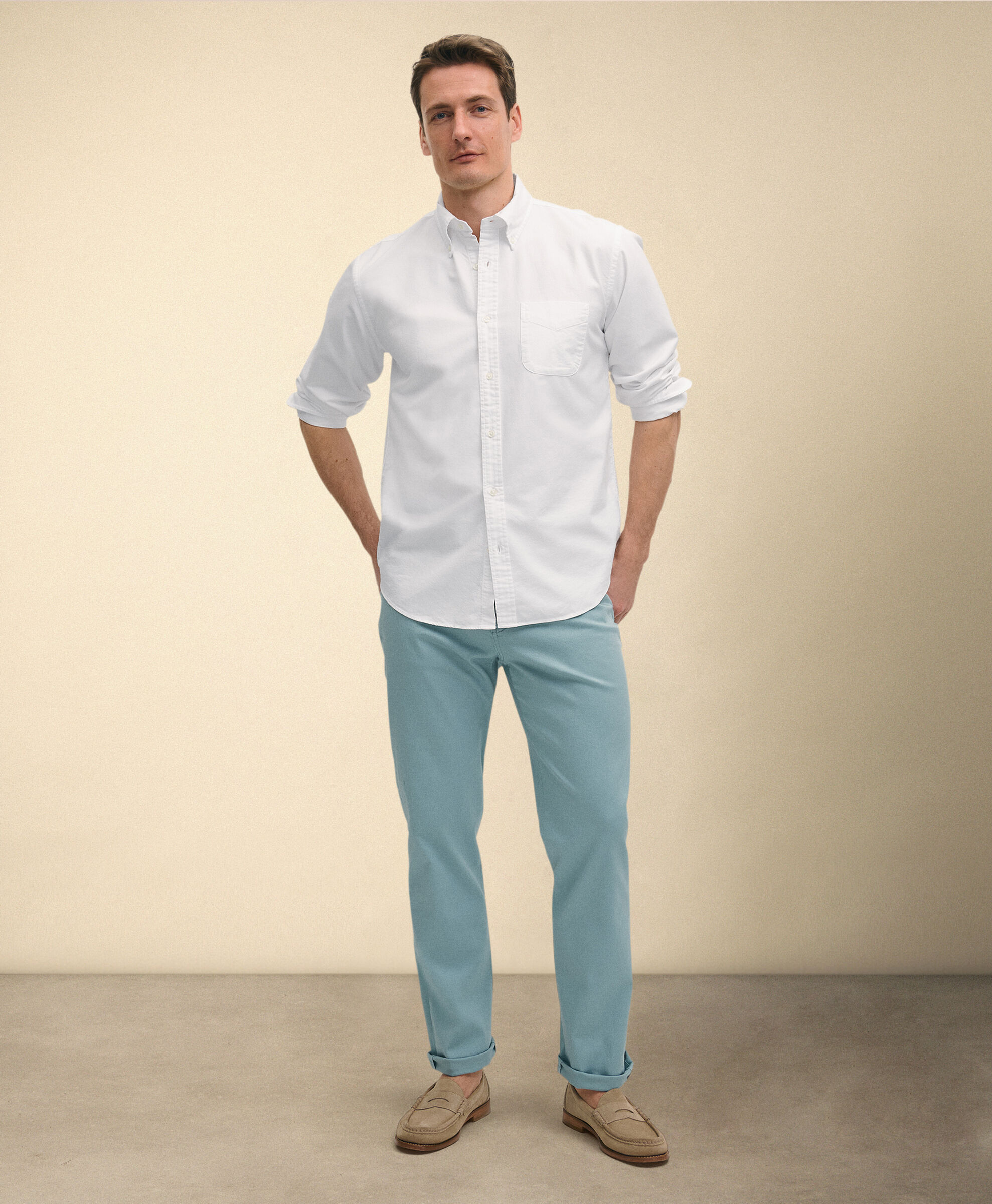 Regular Fit Oxford Friday Shirt with Button Down Collar