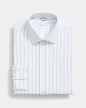 Brooks Brothers Regular Fit Non-Iron Striped Dobby Supima Cotton Shirt with Ainsley Collar Blue