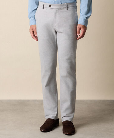 Brooks Brothers Chino en Flanelle de Coton Regular Fit Gris Clair