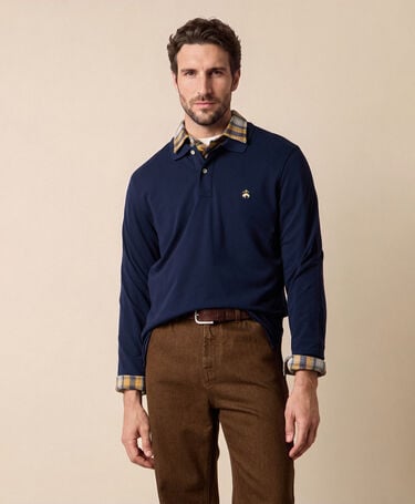 Brooks Brothers Supima Cotton Piqué Polo with Logo Navy