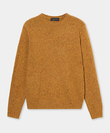 Brooks Brothers Speckled Wool Crewneck Sweater  Mustard