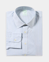 Brooks Brothers Slim Fit Non-Iron Cotton Shirt with Ainsley Collar Blue