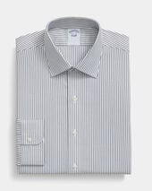 Brooks Brothers Slim Fit Non-Iron Striped Stretch Twill Shirt with Ainsley Collar Black