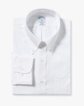Brooks Brothers Regular Fit Non-Iron Dress Shirt with Polo Button Down Collar White