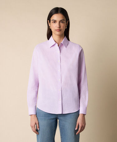 Brooks Brothers Chemise en Coton Micro Vichy avec Logo Lilas