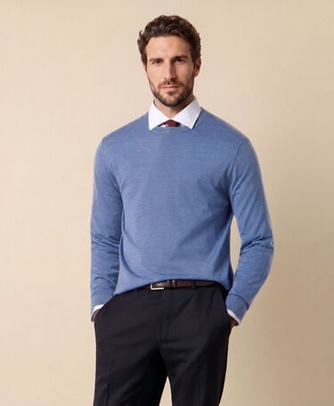 Brooks Brothers Merino Wool Crewneck Sweater Steel Blue