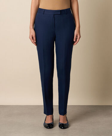 Brooks Brothers Pantalons Tailleur en Lin Bleu Marine