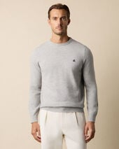 Brooks Brothers Lambswool Crewneck Light Grey