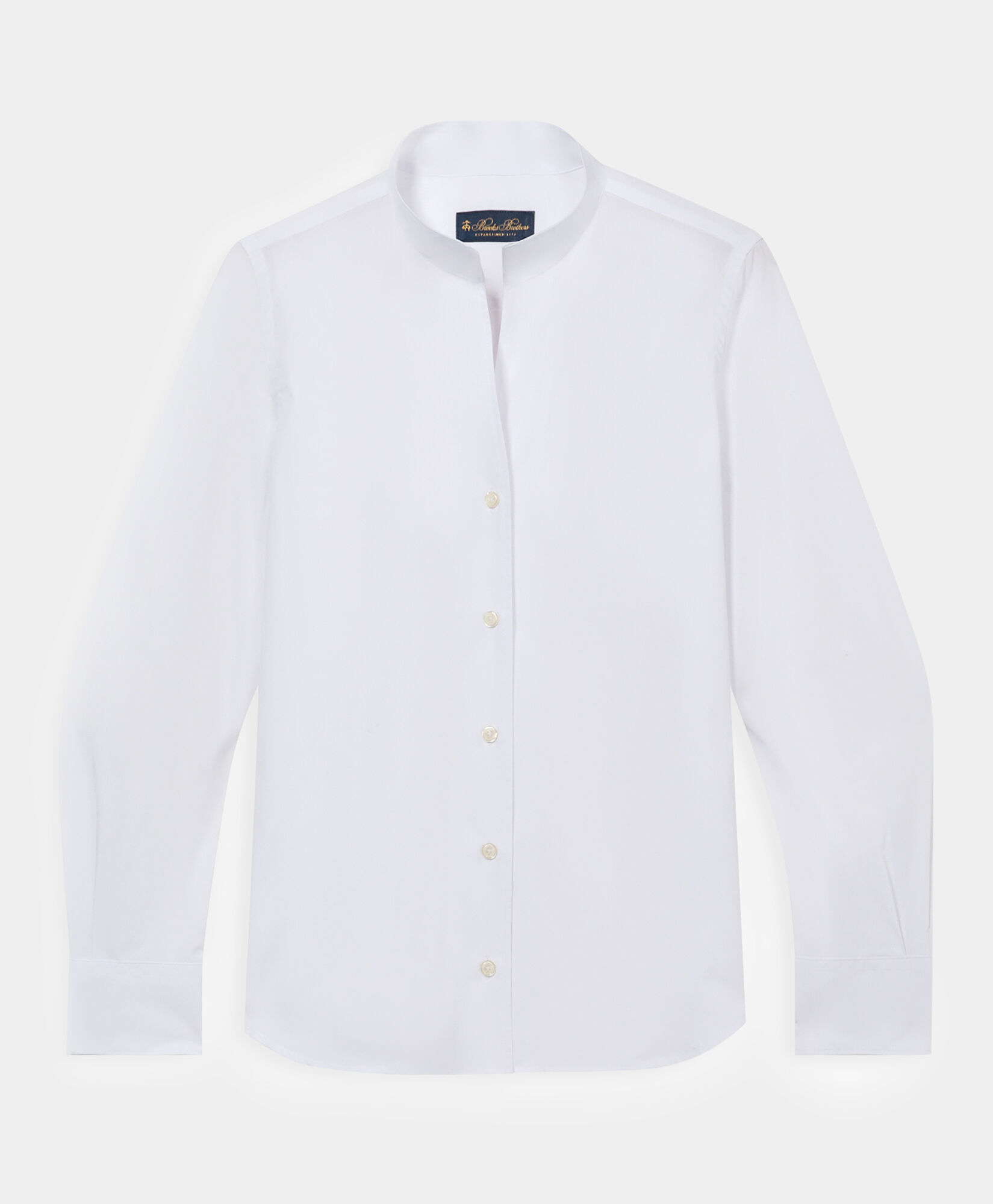 Popeline-Hemd mit Stehkragen