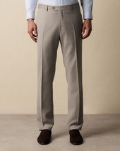 Brooks Brothers Virgin Wool Blend Comfort Trousers Natural