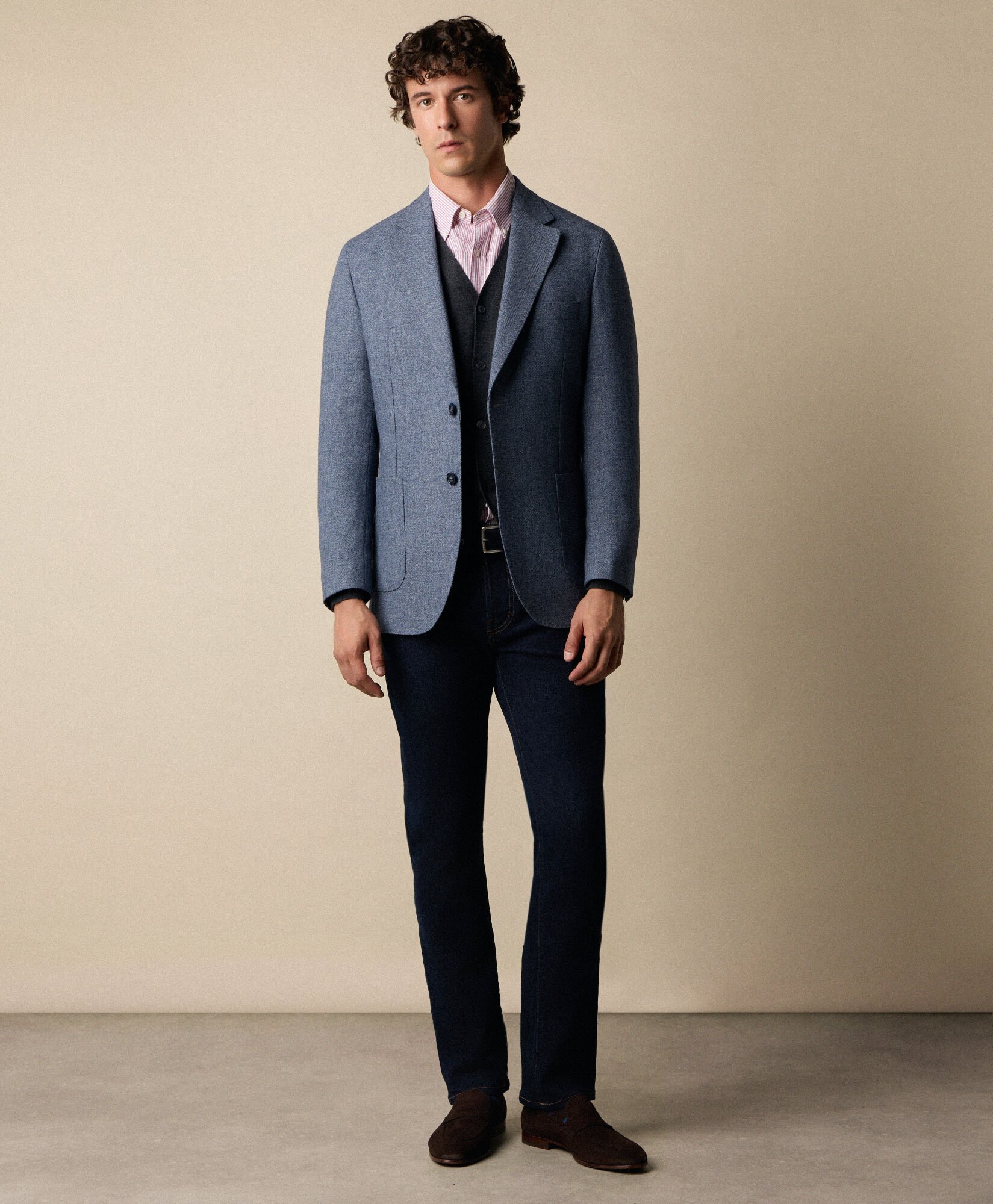 Camicia Slim Fit Oxford con Collo Button Down