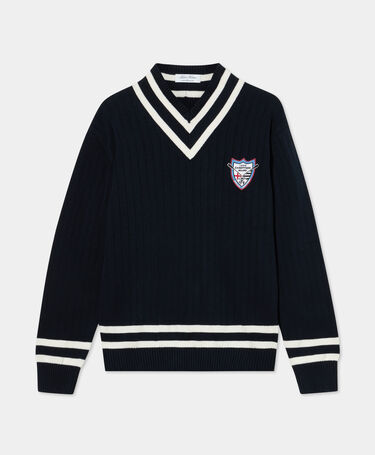 Brooks Brothers Brooks Brothers x Canottieri - Flat Rib Cotton Sweater Navy