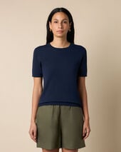 Brooks Brothers Cotton Knit Top Navy