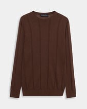 Brooks Brothers Crewneck Cotton-Linen Sweater Rust