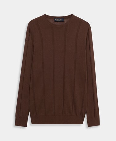 Brooks Brothers Crewneck Cotton-Linen Sweater Rust